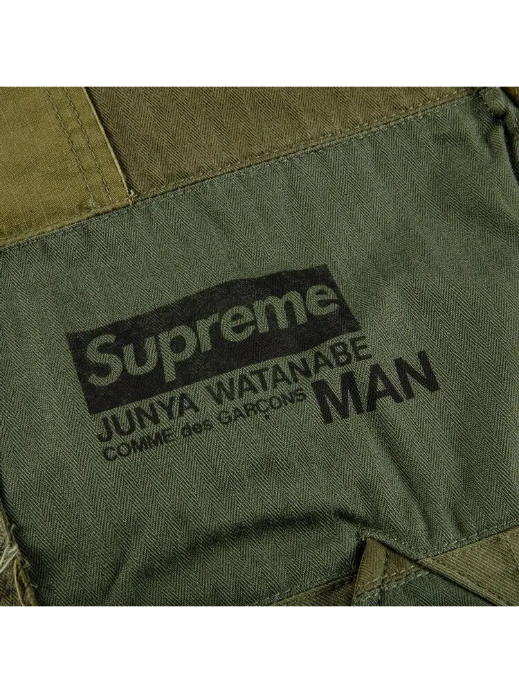Куртка Supreme x Junya Watanabe x Comme des Garçons MAN Patchwork Puffy Jacket 'Olive' — изображение 3 из 3, зеленый