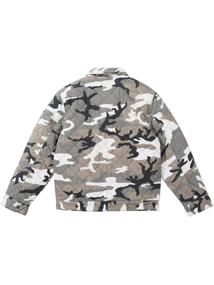 Куртка Supreme x Dickies Quilted Work Jacket 'Grey Camo' — изображение 2 из 2, серый
