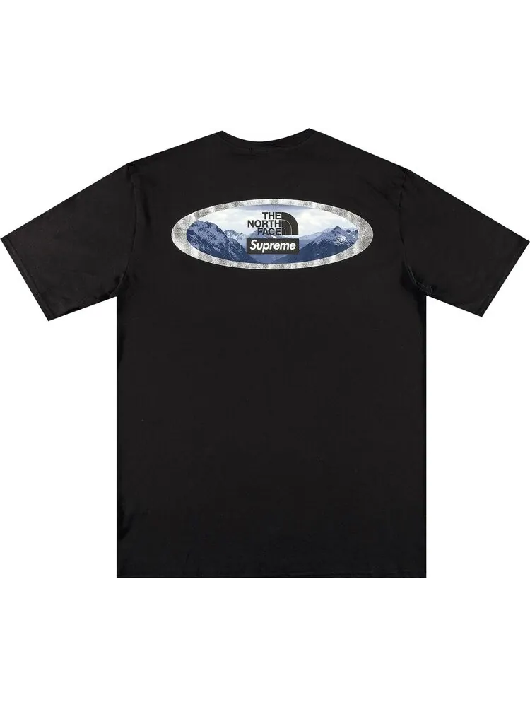 Футболка Supreme x The North Face Mountains Tee 'Black' — изображение 2 из 3, черный