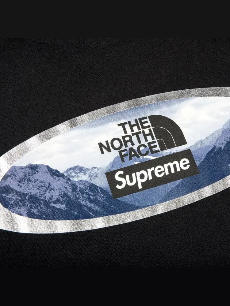 Футболка Supreme x The North Face Mountains Tee 'Black' — изображение 3 из 3, черный