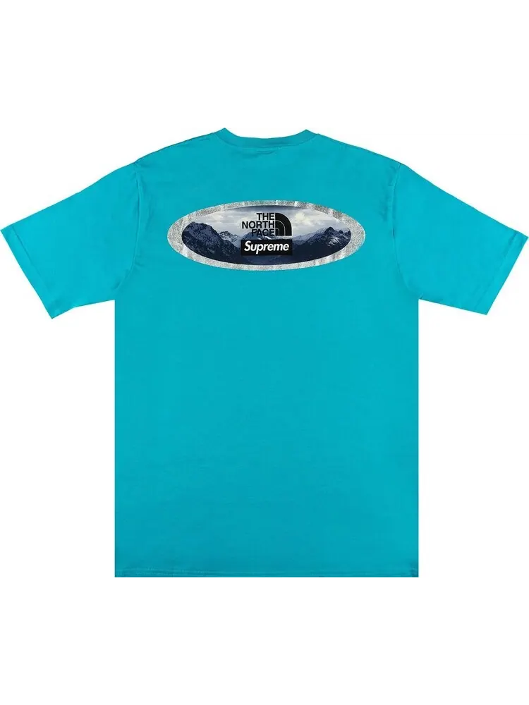 Футболка Supreme x The North Face Mountains Tee 'Teal' — изображение 2 из 3, бирюзовый