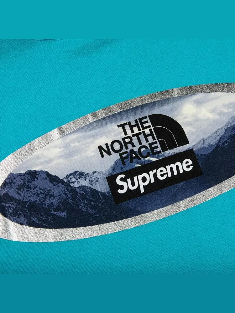 Футболка Supreme x The North Face Mountains Tee 'Teal' — изображение 3 из 3, бирюзовый
