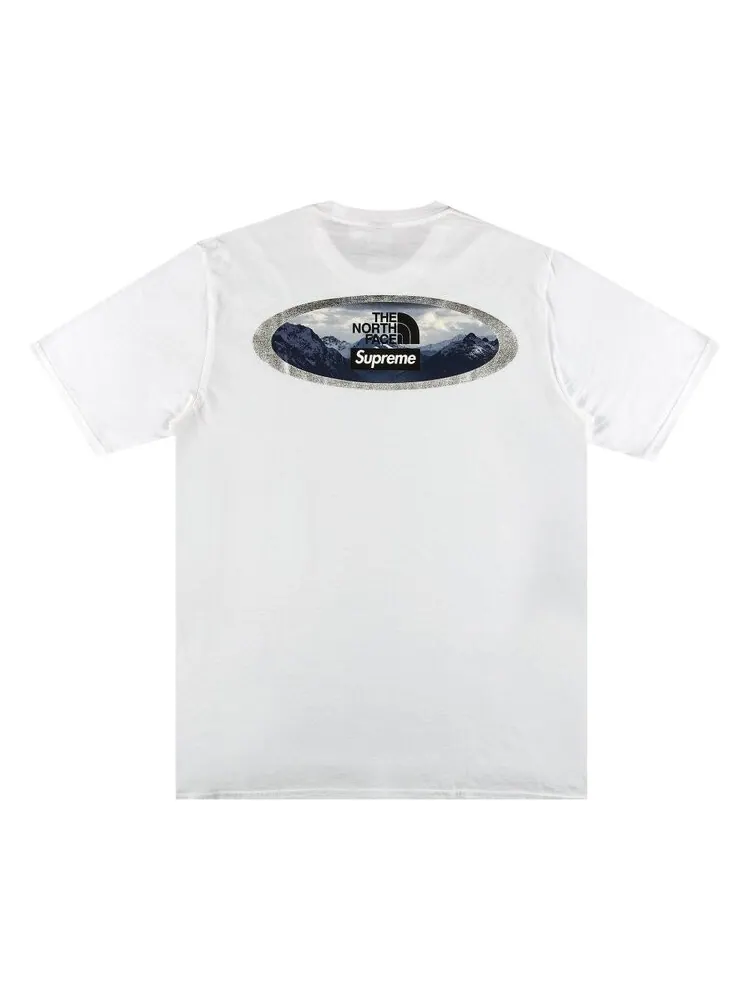 Футболка Supreme x The North Face Mountains Tee 'White' — изображение 2 из 3, белый