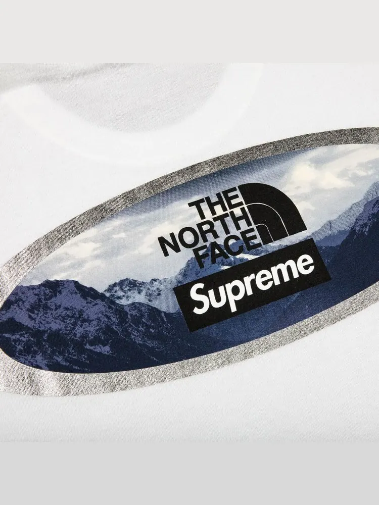 Футболка Supreme x The North Face Mountains Tee 'White' — изображение 3 из 3, белый