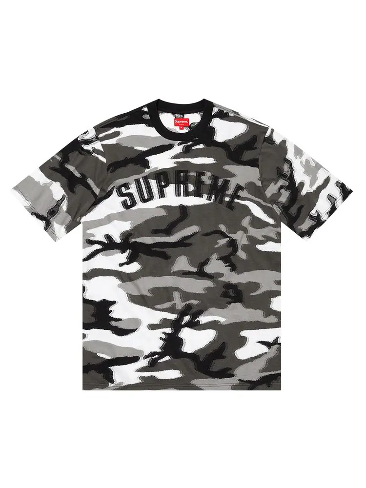 Топ Supreme Intarsia Camo Short-Sleeve Top 'Snow Camo' — изображение 1 из 1, снежный камуфляж