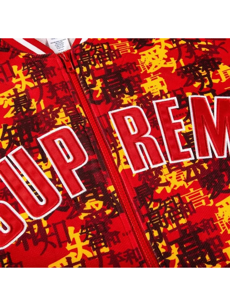 Футболка Supreme Kanji Camo Zip Up Baseball Jersey 'Red' — изображение 3 из 3, красный