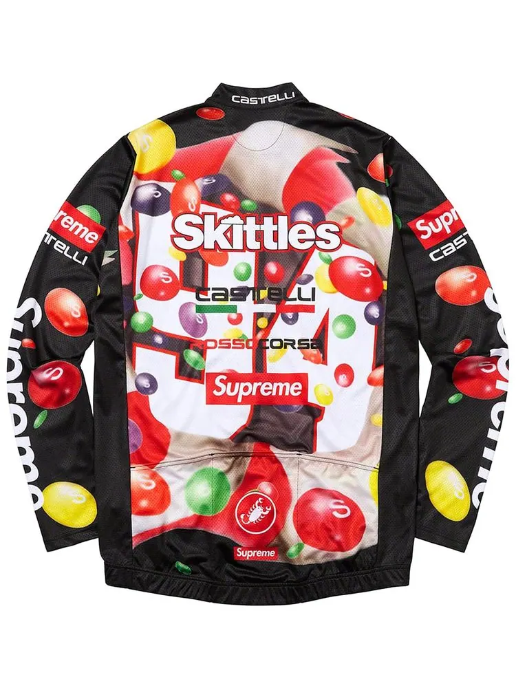 Лонгслив Supreme x Skittles x Castelli Long-Sleeve Cycling Jersey 'Black' — изображение 2 из 2, черный