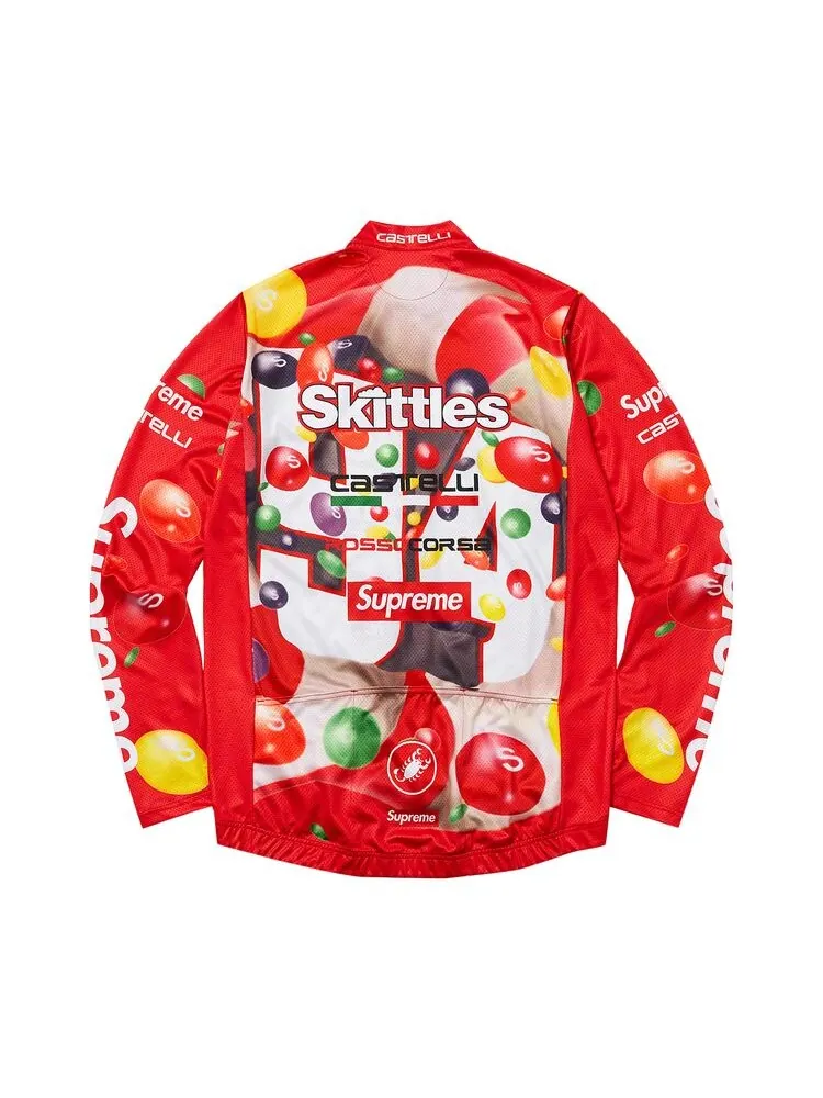 Джерси Supreme x Skittles x Castelli Long-Sleeve Cycling Jersey Red — изображение 2 из 2, красный