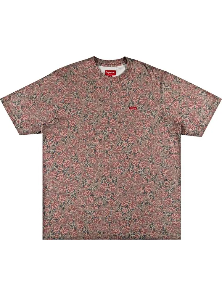 Футболка Supreme Small Box Tee 'Khaki Floral Cards' — изображение 1 из 2, мульти
