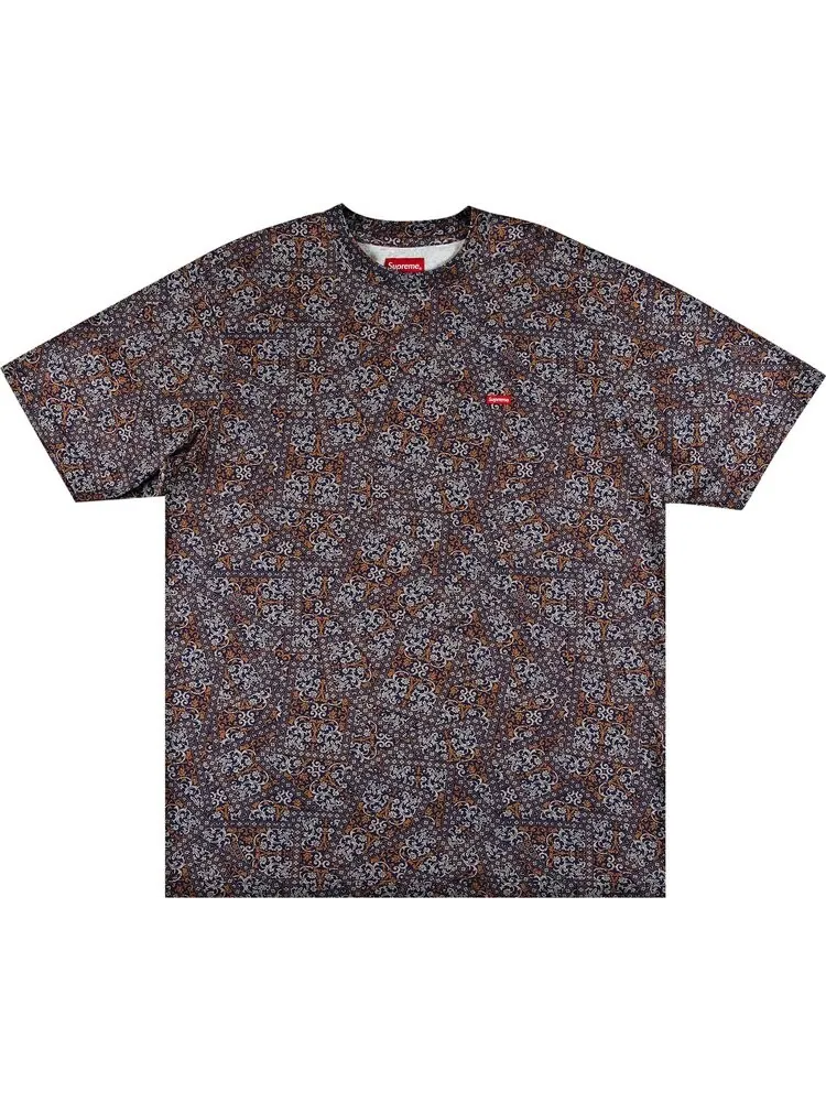 Футболка Supreme Small Box Tee 'Navy Floral Cards' — изображение 1 из 2, мульти