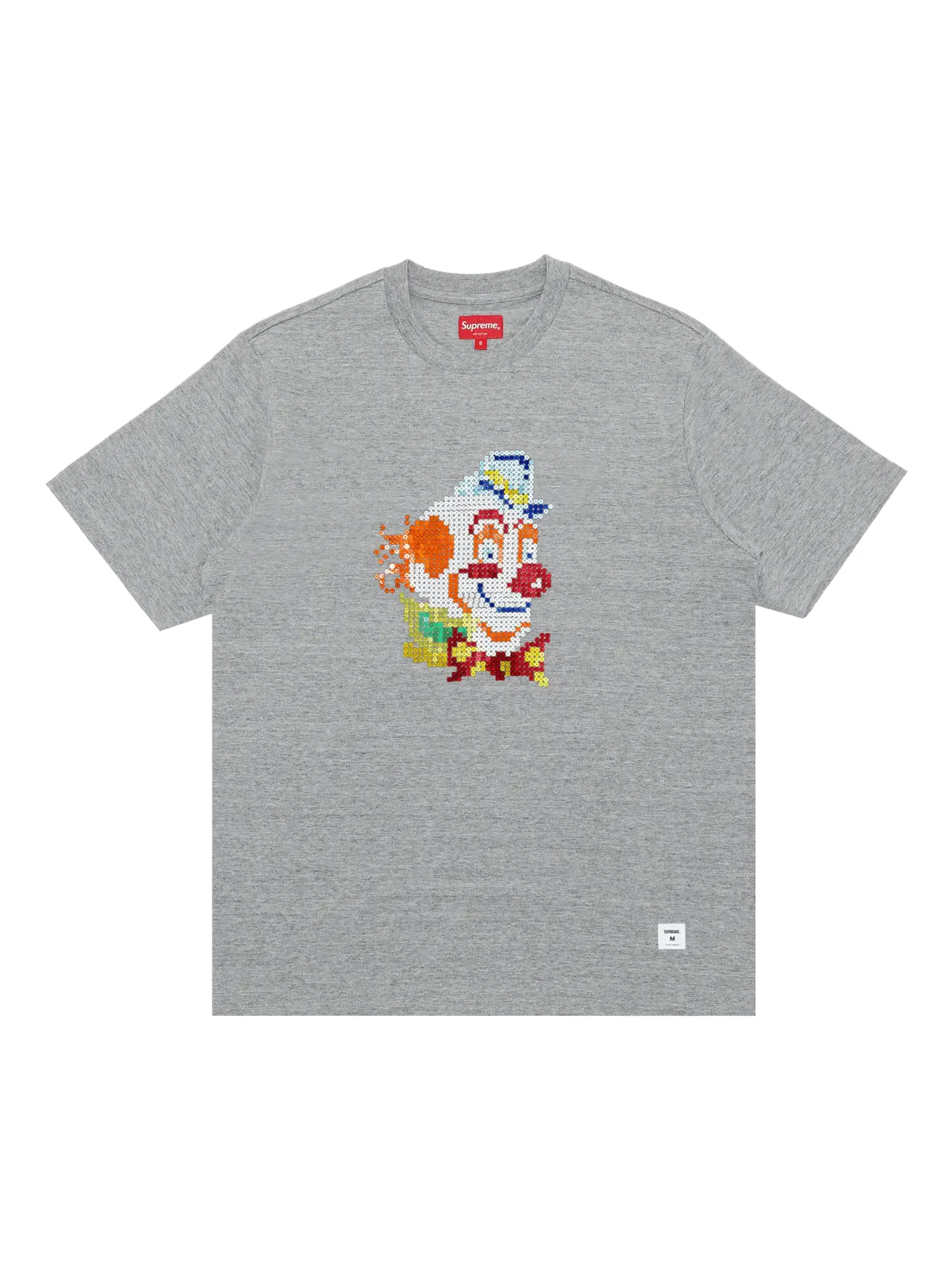 Топ с короткими рукавами и пайетками Supreme Clown — изображение 1 из 1, серый