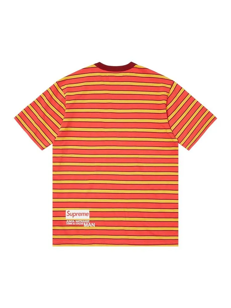 Топ Supreme x Junya Watanabe x Comme des Garçons MAN Stripe Short-Sleeve Top Dark Red — изображение 2 из 2, темный красный