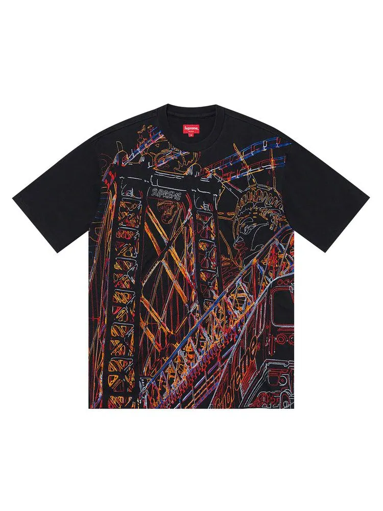 Топ Supreme Bridge Embroidered Short-Sleeve Top — изображение 1 из 1, черный