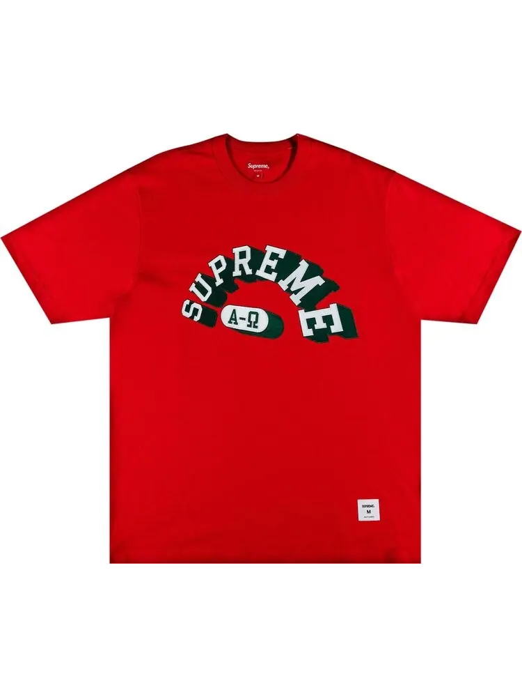 Футболка Supreme Alpha Omega Short-Sleeve Top 'Red' — изображение 1 из 2, красный