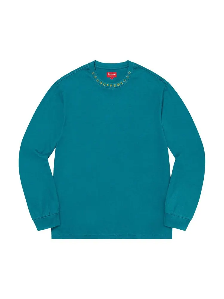 Топ Supreme Stars Collar Long-Sleeve Top — изображение 1 из 1, голубой