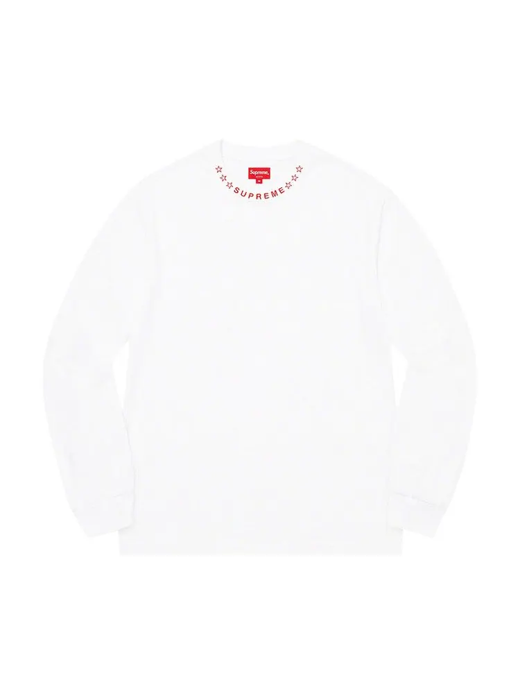 Лонгслив Supreme Stars Collar Long-Sleeve Top 'White' — изображение 1 из 1, белый