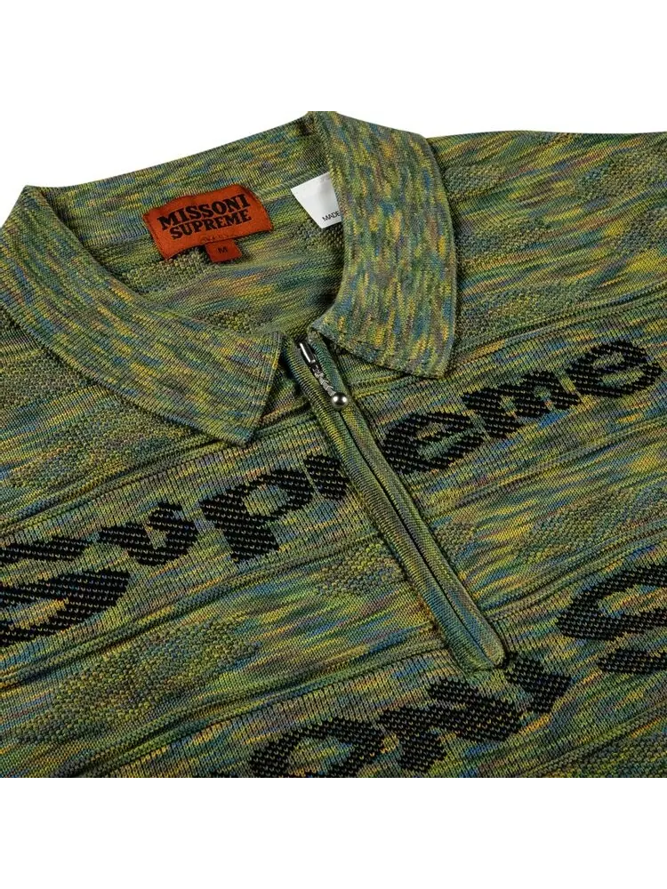 Лонгслив Supreme x Missoni Zip Long-Sleeve Polo 'Lime' — изображение 2 из 2, зеленый