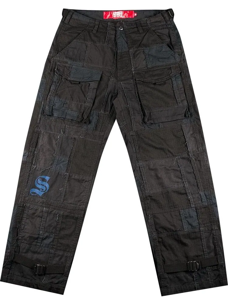 Брюки Supreme x Junya Watanabe x Comme des Garçons MAN Patchwork Cargo Pant 'Black' — изображение 1 из 3, черный
