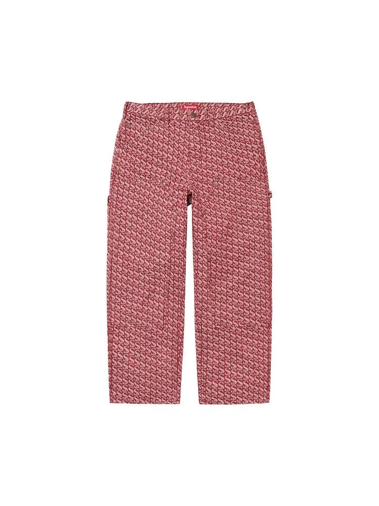Брюки Supreme Monogram Double Knee Denim Painter Pant — изображение 1 из 2, красный