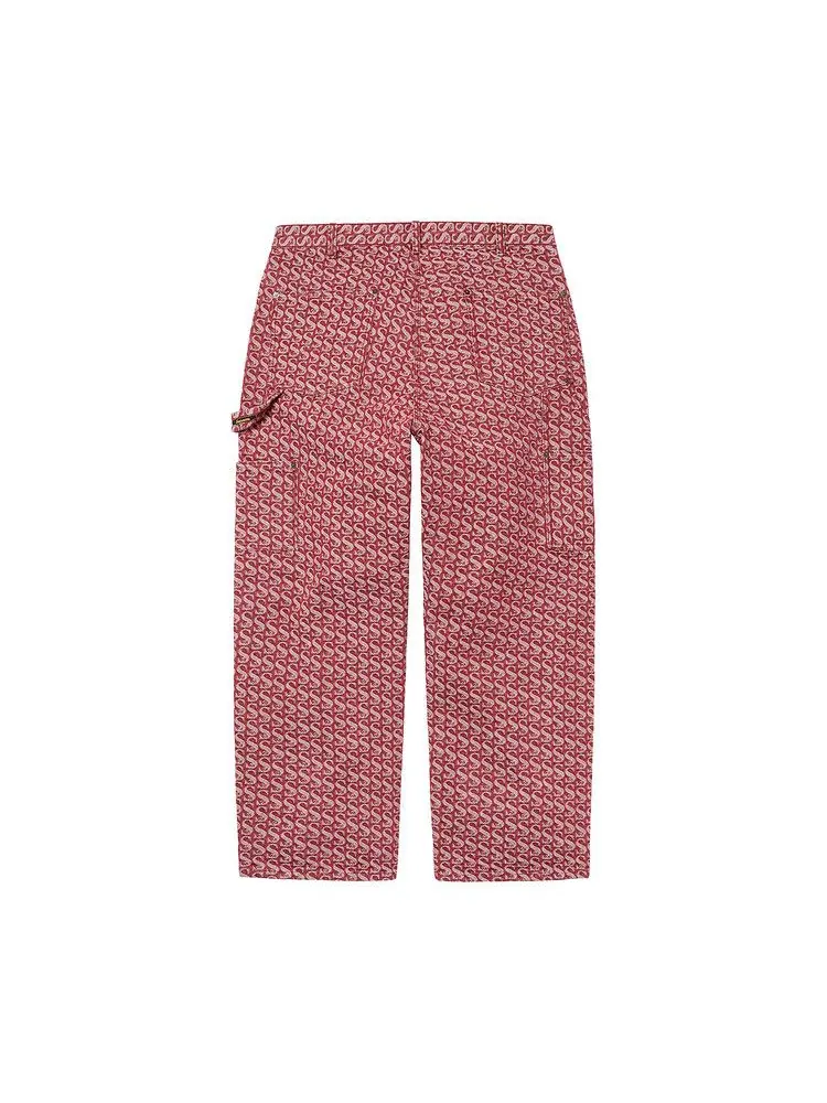Брюки Supreme Monogram Double Knee Denim Painter Pant — изображение 2 из 2, красный