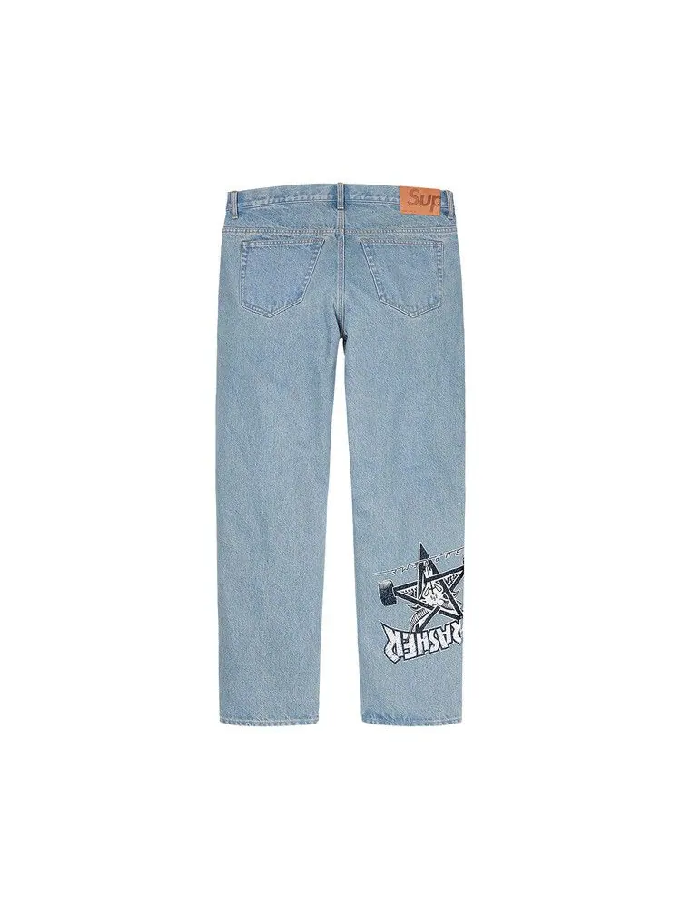Джинсы Supreme x Thrasher Regular Jean — изображение 2 из 2, синий