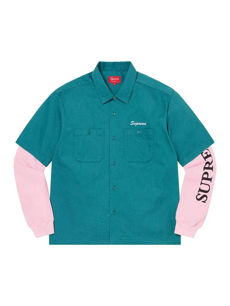 Рубашка Supreme Thermal Work Shirt — изображение 1 из 1, зеленый