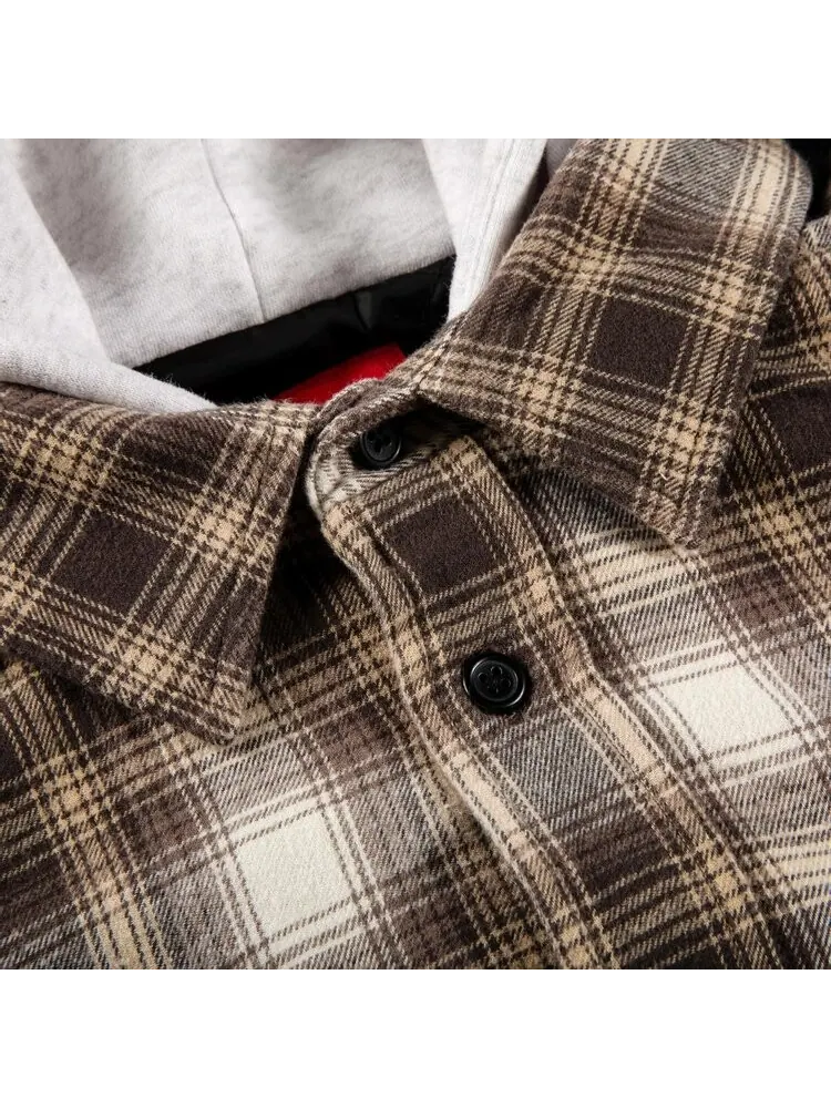 Рубашка Supreme Hooded Flannel Zip Up Shirt 'Brown' — изображение 3 из 3, коричневый