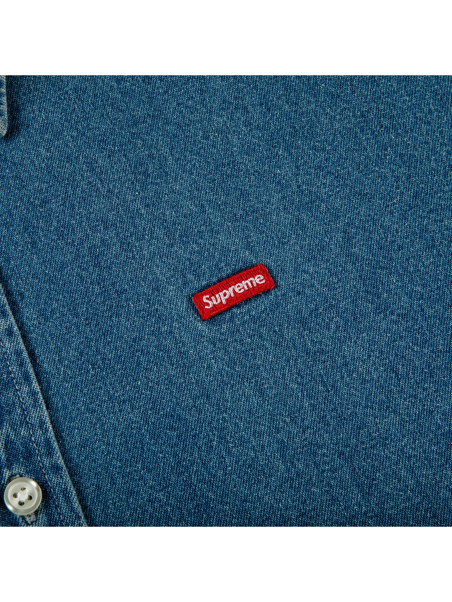 Рубашка из твила Supreme Small Box, цвет Джинс — изображение 2 из 2