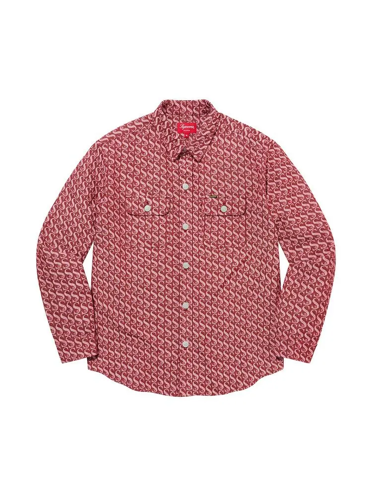 Рубашка Supreme Monogram Denim Shirt — изображение 1 из 1, красный