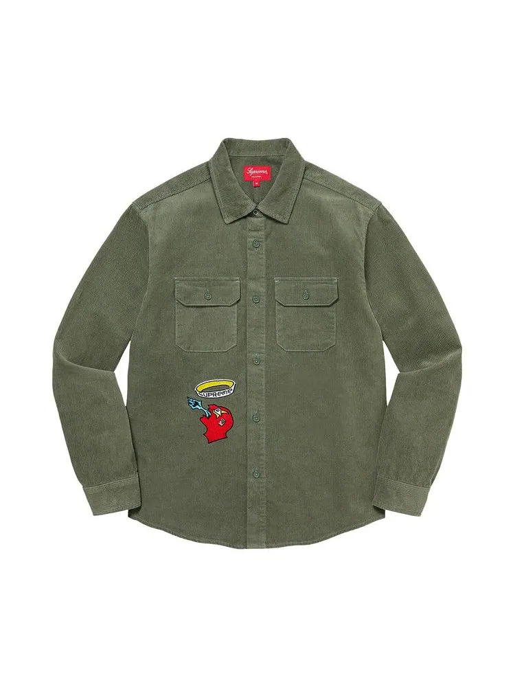 Рубашка Supreme Gonz Corduroy Work Shirt — изображение 1 из 2, зеленый