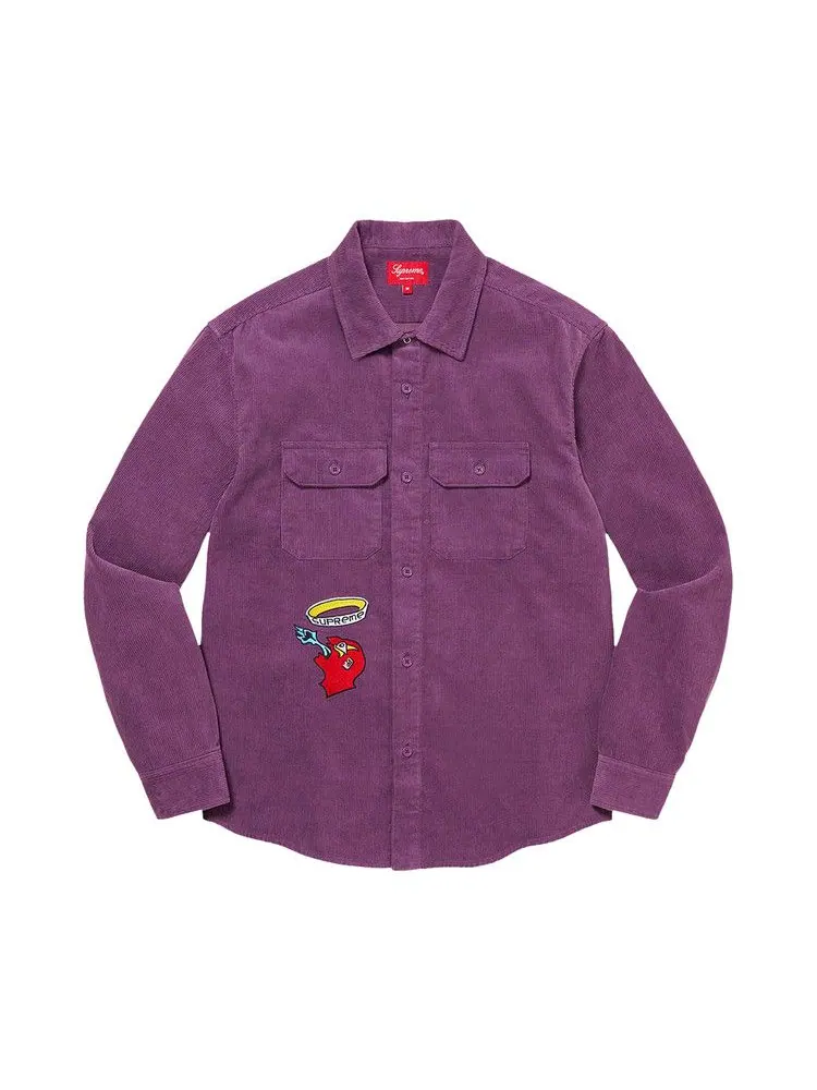 Рубашка Supreme Gonz Corduroy Work Shirt — изображение 1 из 2, фиолетовый