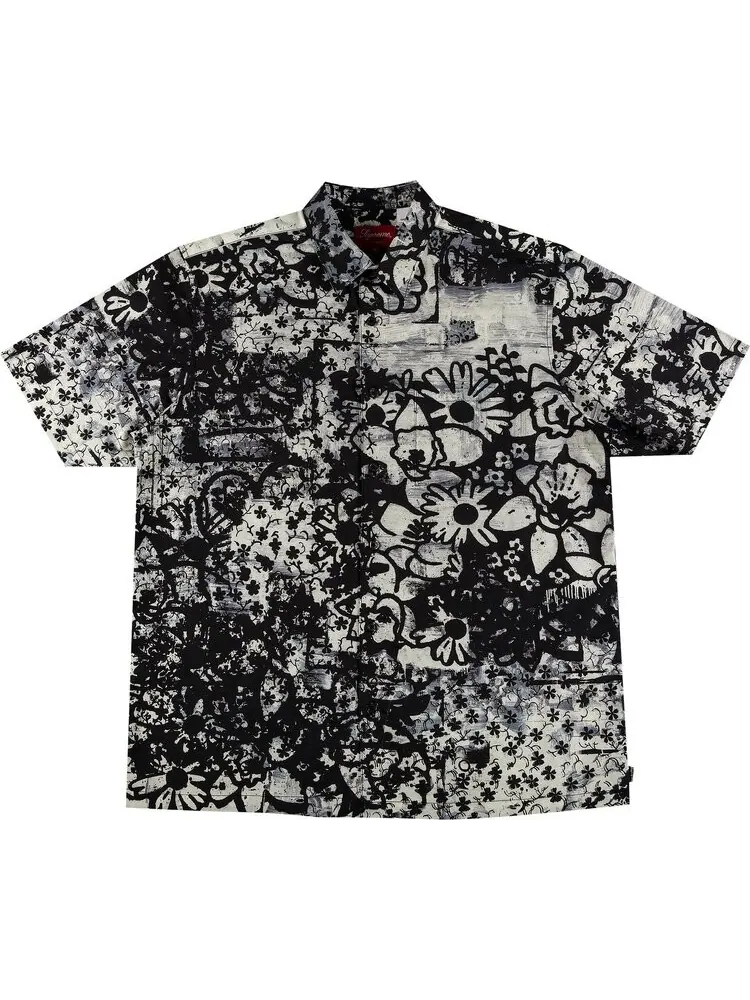 Рубашка Supreme x Christopher Wool Short-Sleeve Shirt 'Black' — изображение 1 из 3, черный