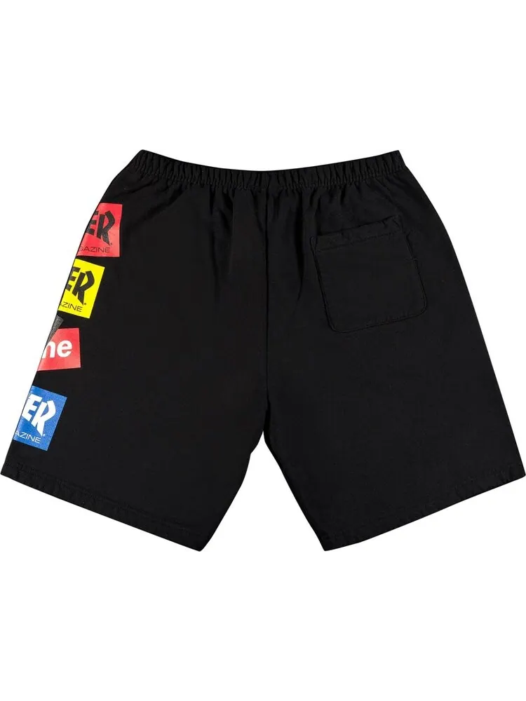 Спортивные шорты Supreme x Thrasher Multi Logo Sweatshort 'Black' — изображение 2 из 3, черный
