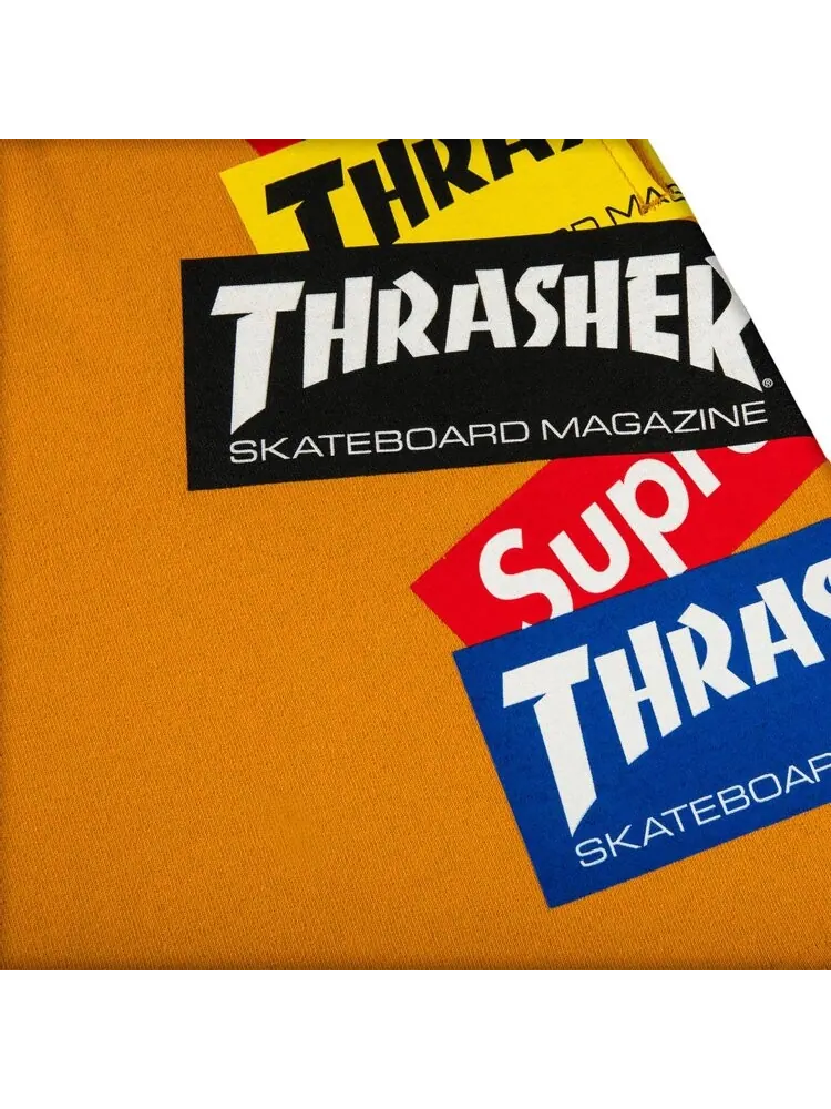 Спортивные шорты Supreme x Thrasher Multi Logo Sweatshort 'Gold' — изображение 3 из 3, оранжевый