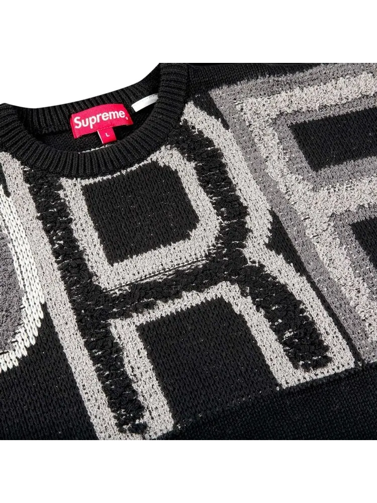 Свитер Supreme Chenille Logo Sweater 'Black' — изображение 2 из 2, черный