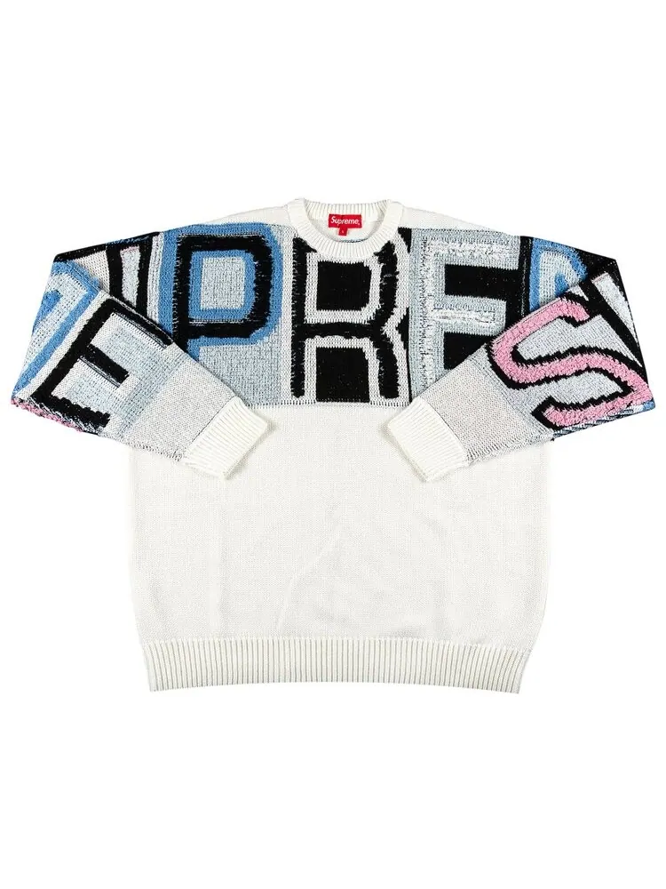 Свитер Supreme Chenille Logo Sweater 'White' — изображение 1 из 2, белый