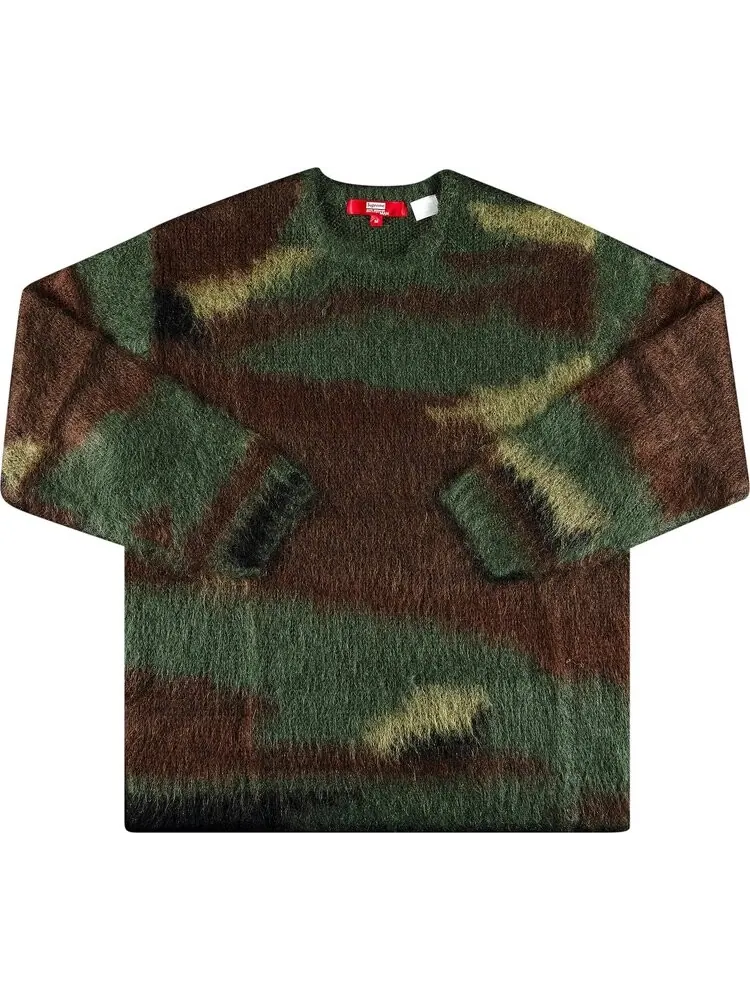 Свитер Supreme x Junya Watanabe x Comme des Garçons MAN Brushed Camo Sweater 'Olive' — изображение 1 из 3, зеленый