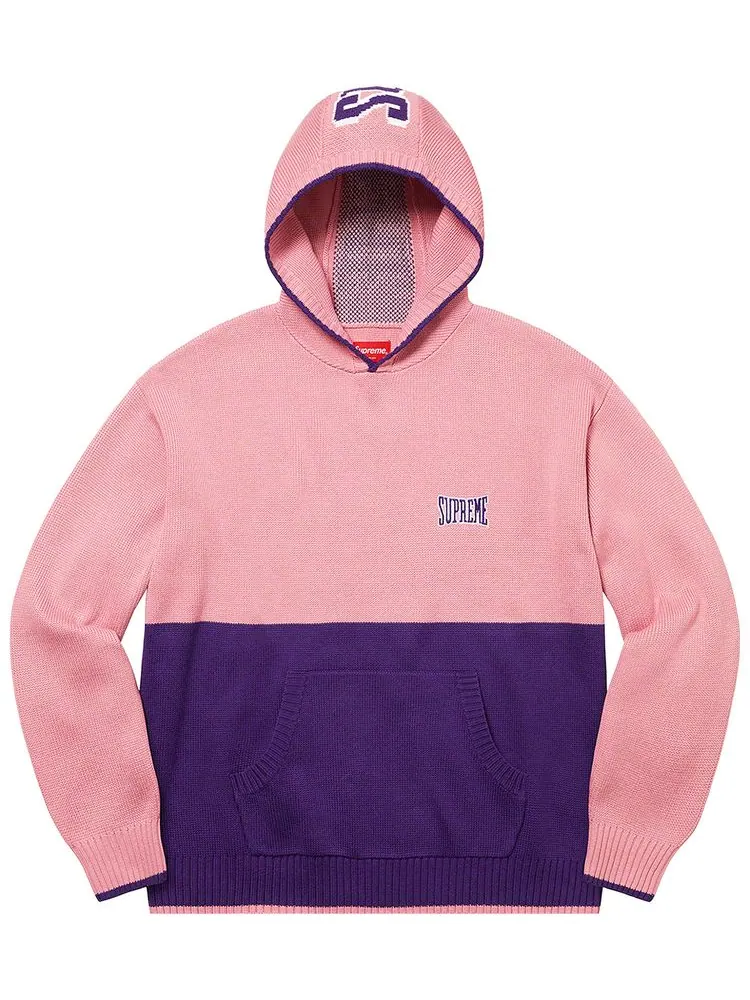 Свитер Supreme 2-Tone Hooded Sweater 'Pink' — изображение 1 из 2, розовый
