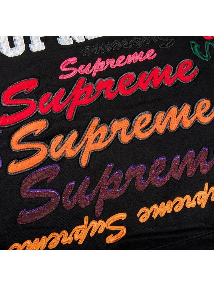 Толстовка Supreme Multi Logo Hooded Sweatshirt 'Black' — изображение 3 из 3, черный