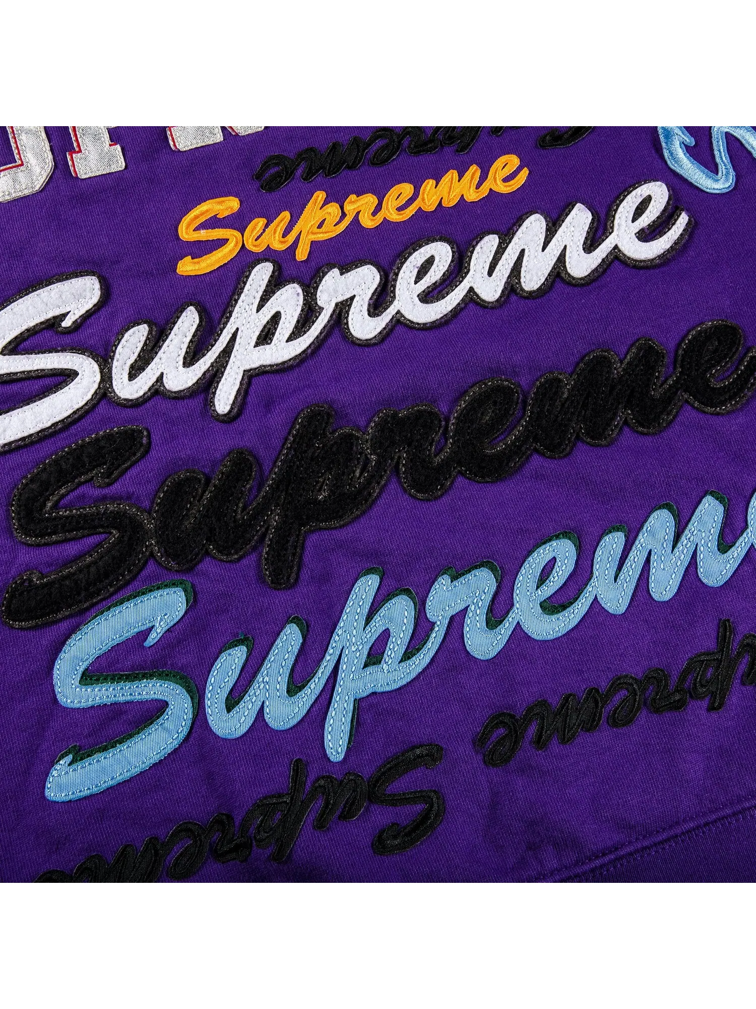 Толстовка с капюшоном Supreme с мульти-логотипом — изображение 3 из 3, фиолетовый