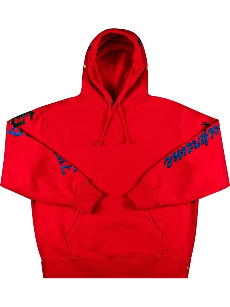 Толстовка Supreme Multi Logo Hooded Sweatshirt 'Red' — изображение 1 из 3, красный