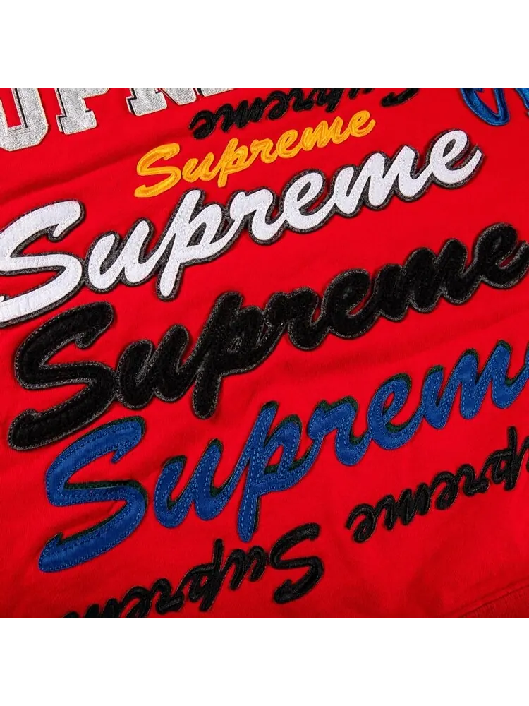 Толстовка Supreme Multi Logo Hooded Sweatshirt 'Red' — изображение 3 из 3, красный