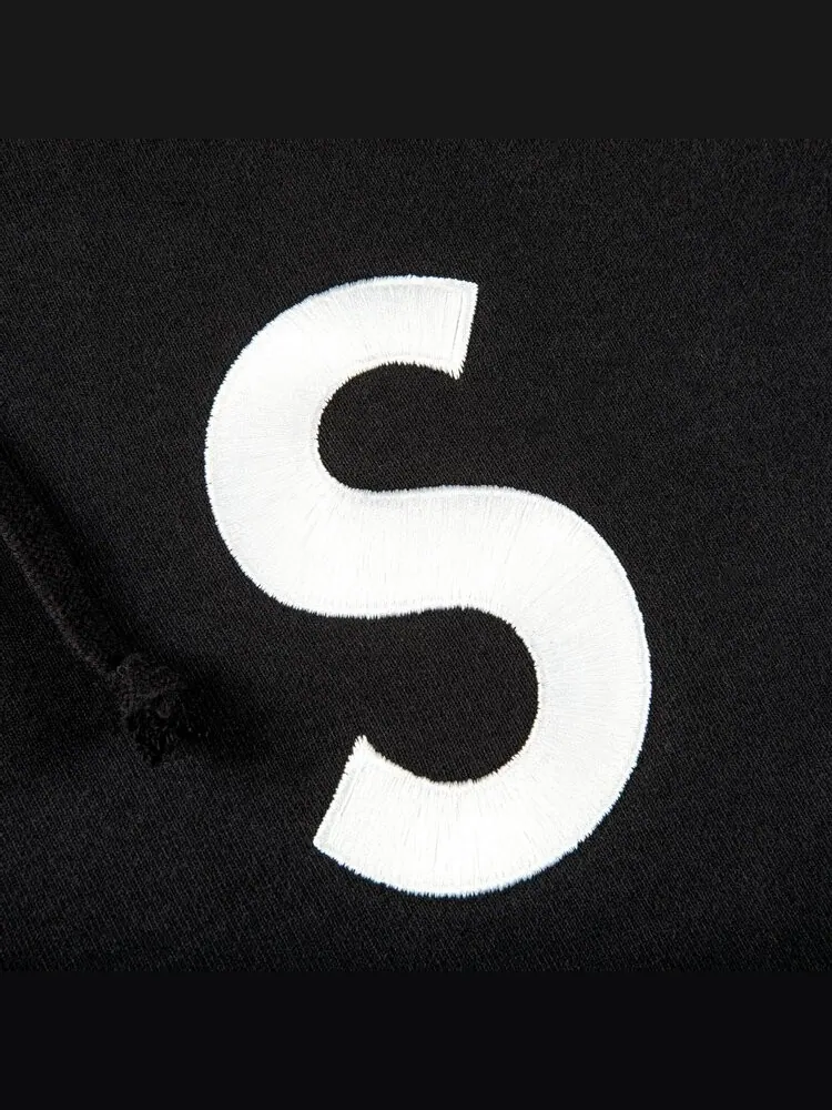 Толстовка Supreme S Logo Split Hooded Sweatshirt 'Black' — изображение 3 из 3, черный
