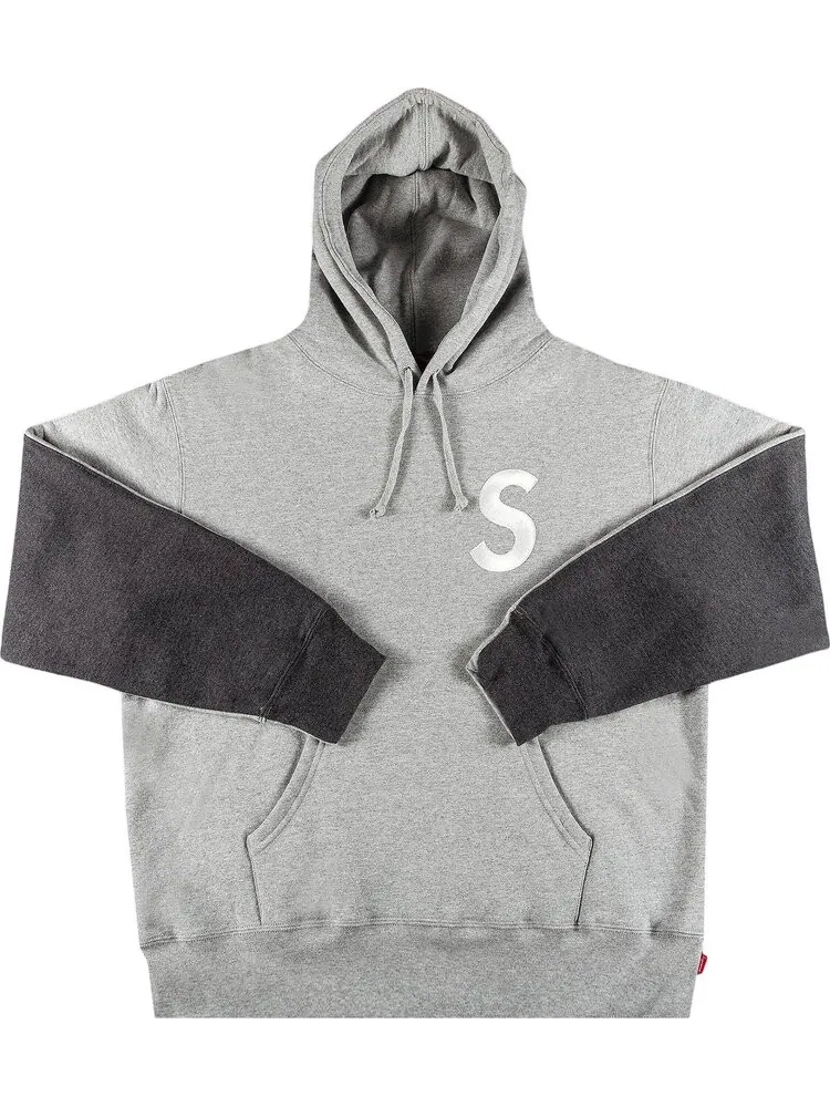 Толстовка Supreme S Logo Split Hooded Sweatshirt 'Heather Grey' — изображение 1 из 3, серый