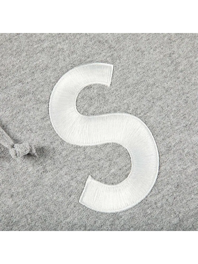 Толстовка Supreme S Logo Split Hooded Sweatshirt 'Heather Grey' — изображение 3 из 3, серый