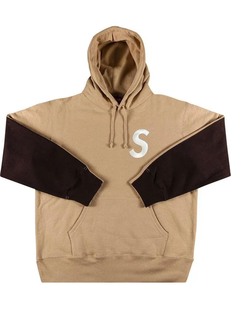 Толстовка Supreme S Logo Split Hooded Sweatshirt 'Tan' — изображение 1 из 3, загар