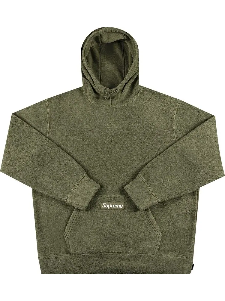 Толстовка Supreme Polartec Hooded Sweatshirt 'Light Olive' — изображение 1 из 2, зеленый