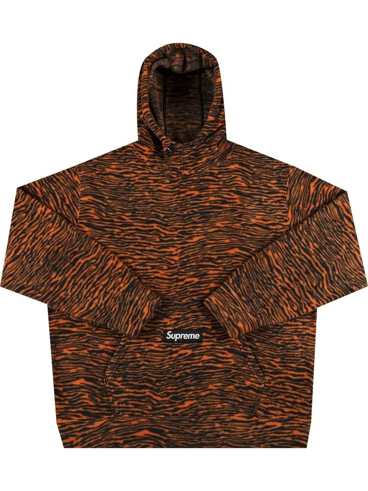 Толстовка Supreme Polartec Hooded Sweatshirt 'Tiger' — изображение 1 из 2, оранжевый