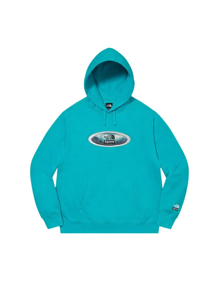 Толстовка Supreme x The North Face Lenticular Mountains Hooded Sweatshirt Teal — изображение 1 из 1, бирюзовый