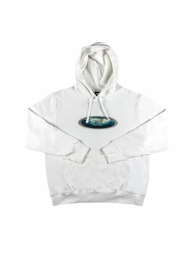 Толстовка Supreme x The North Face Lenticular Mountains Hooded Sweatshirt 'White' — изображение 1 из 2, белый